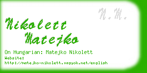 nikolett matejko business card